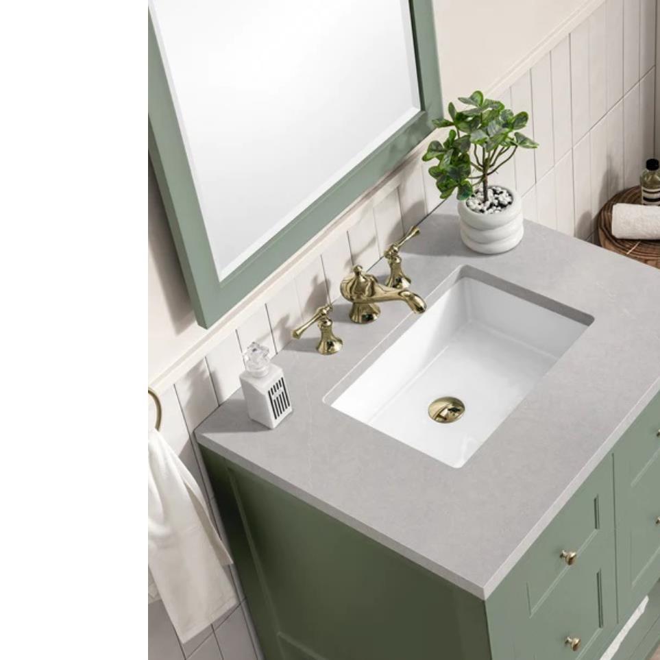 Base with Sink Top Smokey Celadon Green Vanities