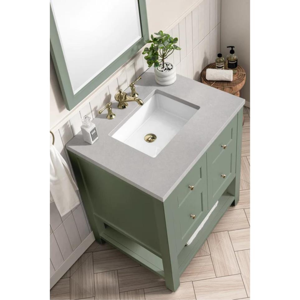 Base with Sink Top Smokey Celadon Green Vanities