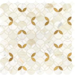 Mosaic Calacatta Gold/ Brass Polished White Tile