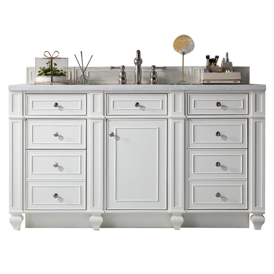 Base with Sink Top Bright White White Vanities