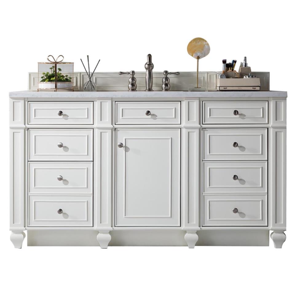 Base with Sink Top Bright White White Vanities