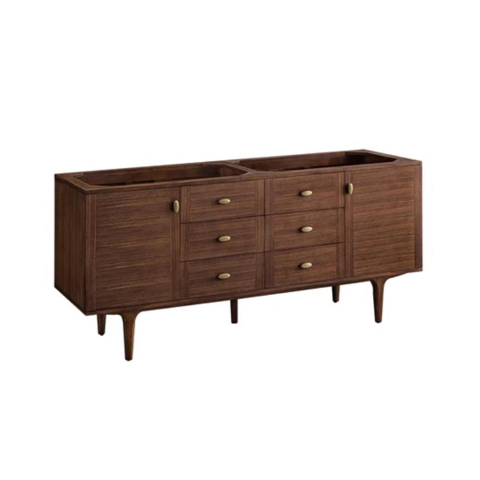 Base with Sink Top Mid-Century Walnut Dark Finish Vanities