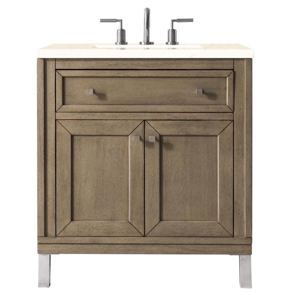 Base with Sink Top Whitewashed Walnut Light Finish Vanities