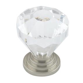 Knob Brushed Nickel / Clear Nickel Knobs