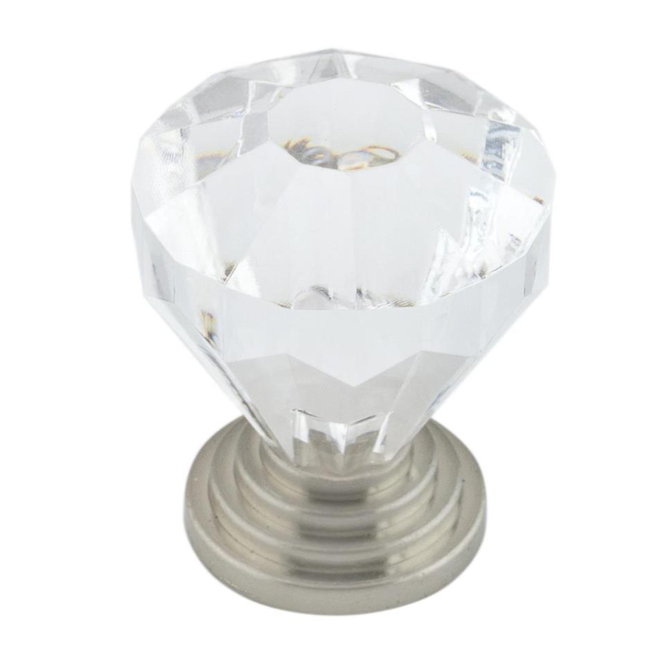 Knob Brushed Nickel / Clear Nickel Knobs