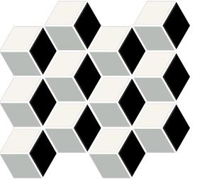 Mosaic White/Black/Balance/Matte Matte Black Tile