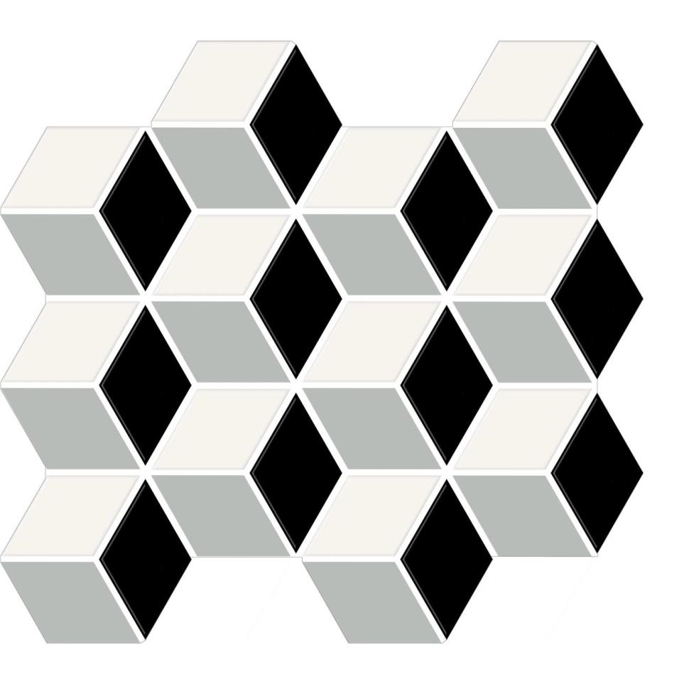 Mosaic White/Black/Balance/Matte Matte Black Tile