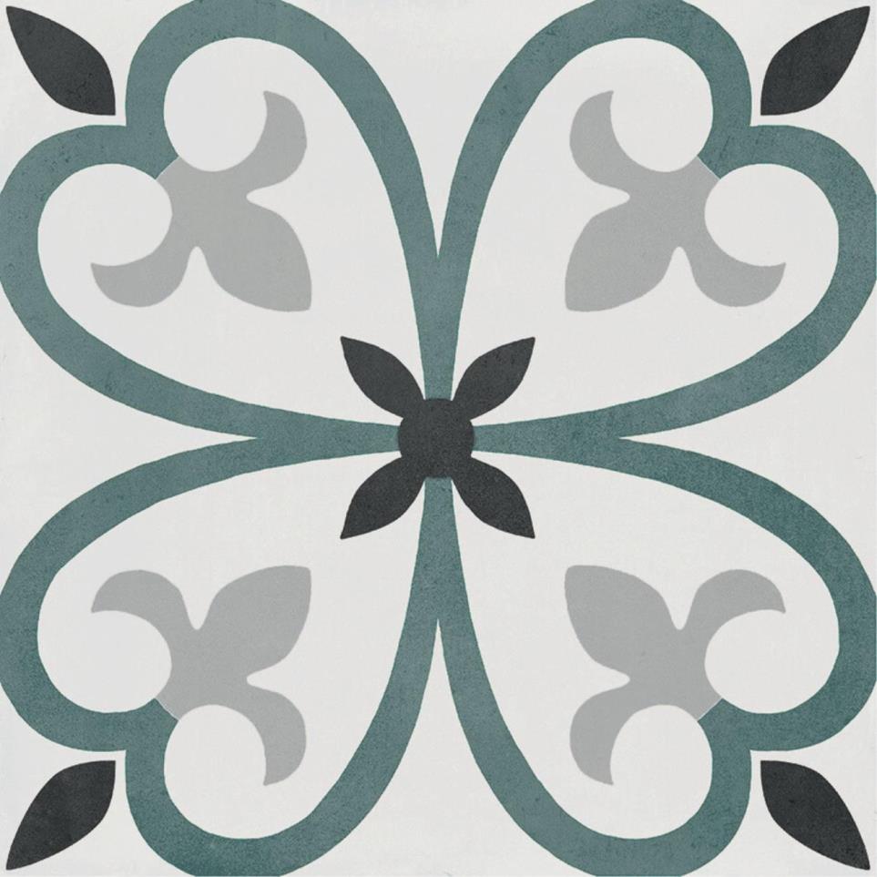 Decoratives and Medallions Clover Matte Green Tile