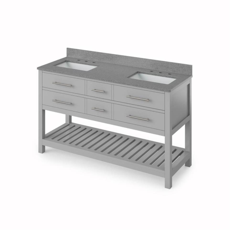 Base with Sink Top Grey Grey / Black Vanities