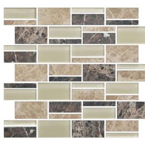 Mosaic Pebble Beach Blend Glass Beige/Tan Tile