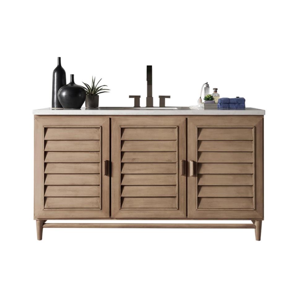 Base with Sink Top Whitewashed Walnut Light Finish Vanities