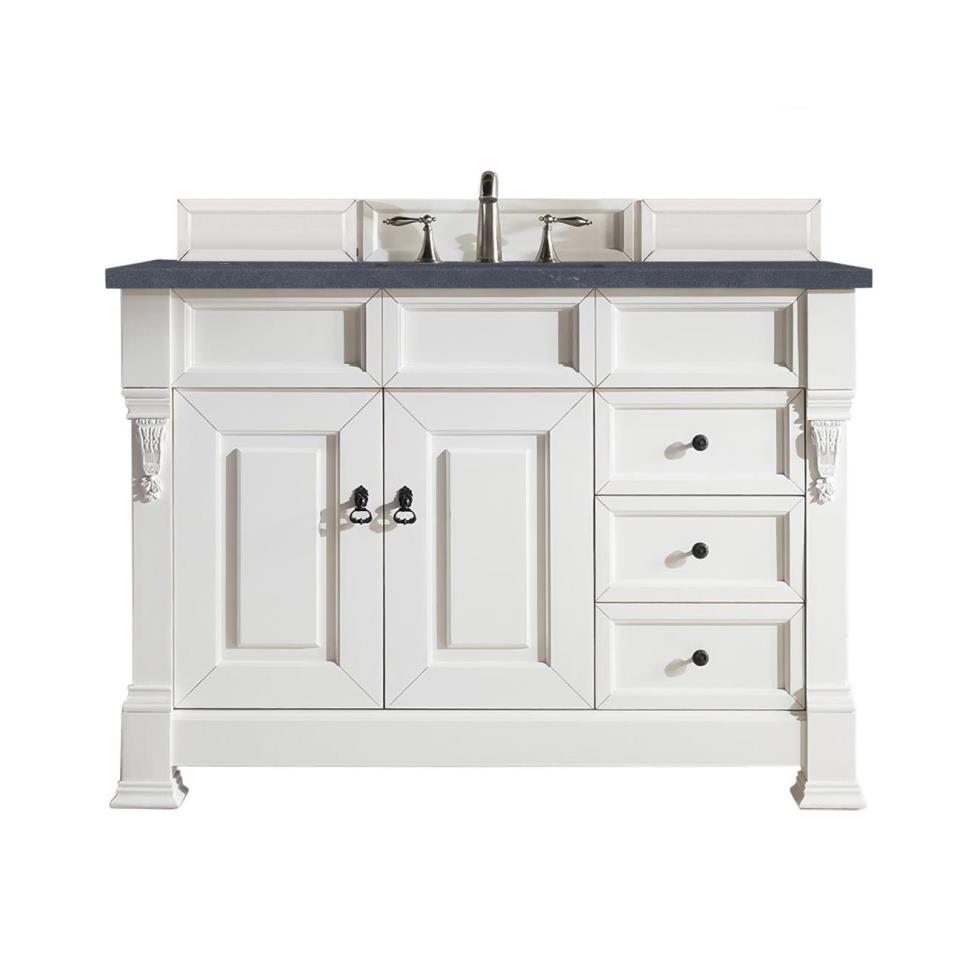 Base with Sink Top Bright White White Vanities