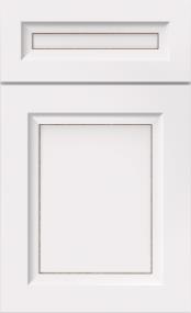 Square White With Toasted Almond Detail Glaze - Paint Cabinets