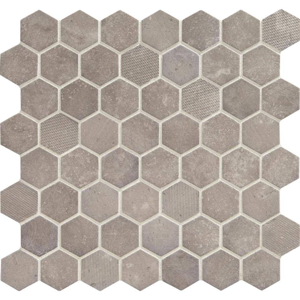 Mosaic Artifact Gray Matte Gray Tile