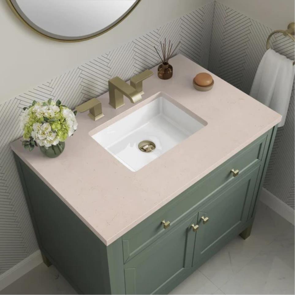 Base with Sink Top Smokey Celadon Green Vanities