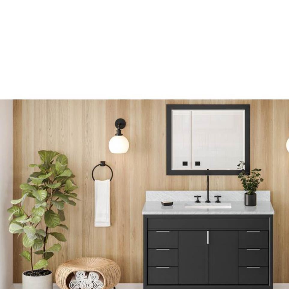 Base with Sink Top Black Grey / Black Vanities