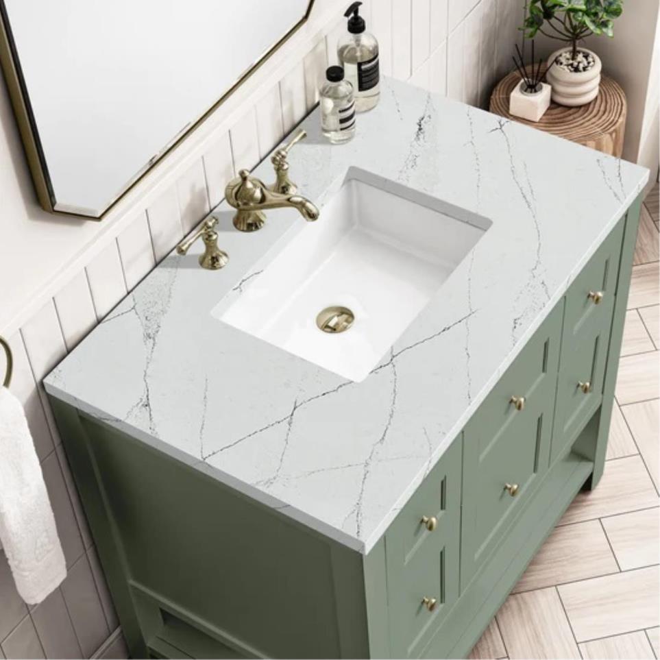 Base with Sink Top Smokey Celadon Green Vanities