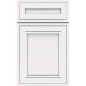 Square White With Toasted Almond Detail Glaze - Paint Square Cabinets