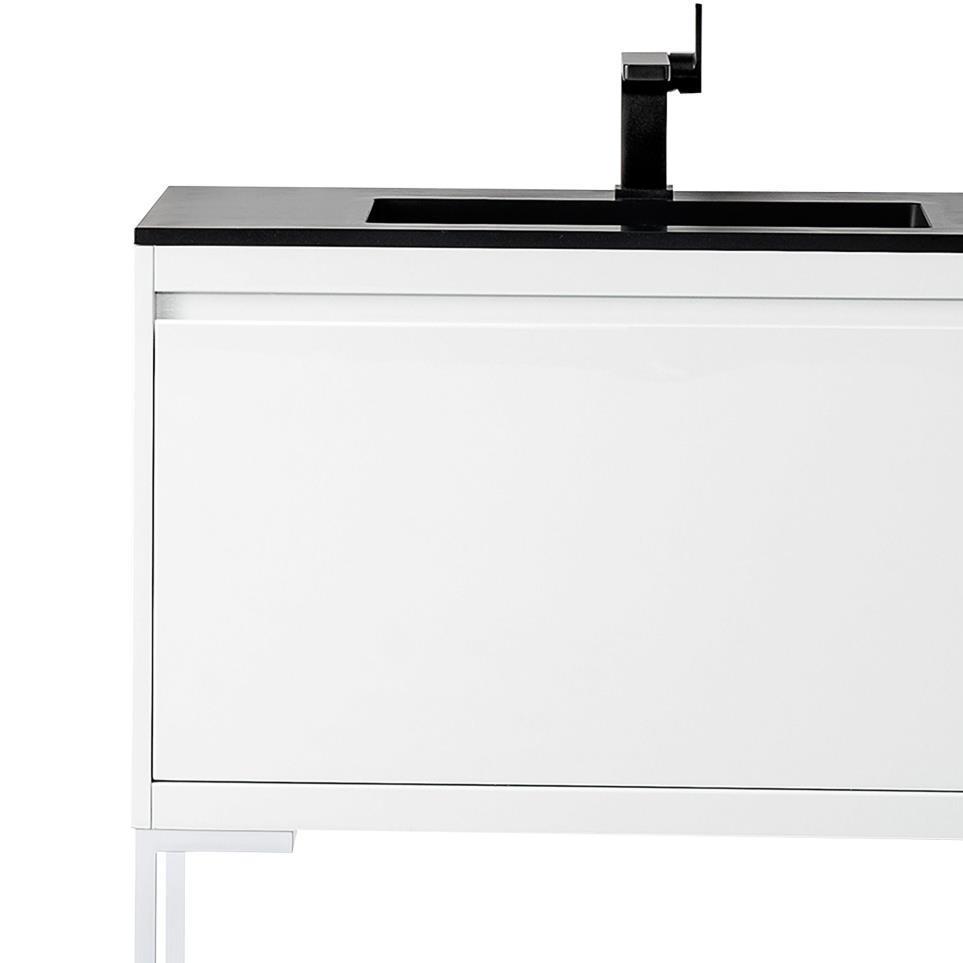 Base with Sink Top Glossy White White Vanities