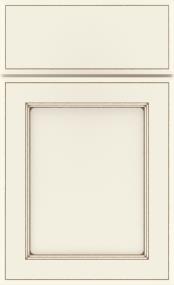 Square Coconut Amaretto Creme Paint - White Square Cabinets