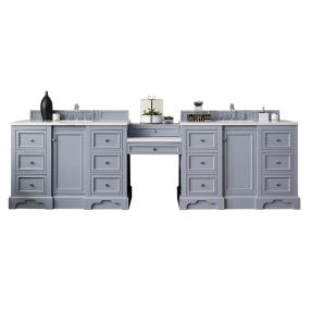 Base with Sink Top Silver Gray Grey / Black Vanities