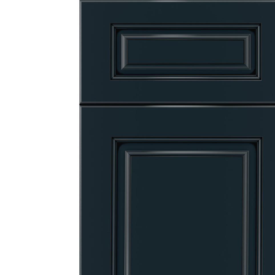 Square Gunmetal Blue Black Glaze Glaze - Stain Square Cabinets