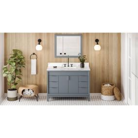 Base with Sink Top Blue Steel Grey / Black Vanities