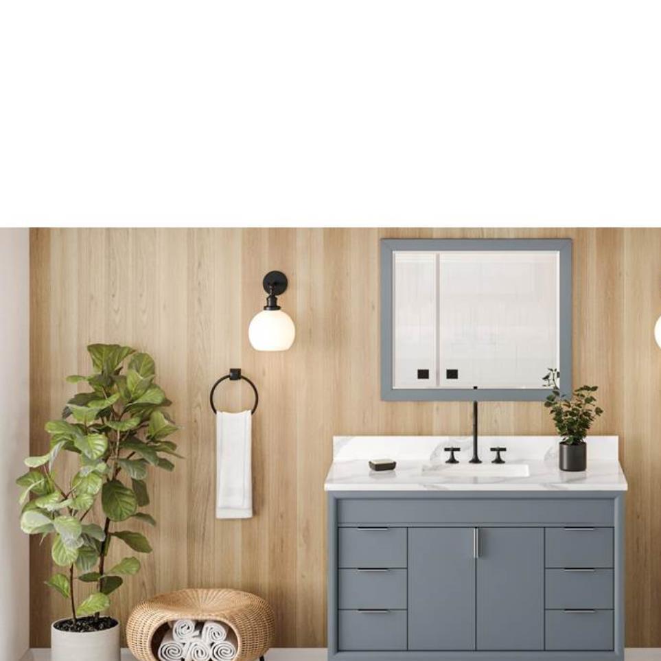 Base with Sink Top Blue Steel Grey / Black Vanities