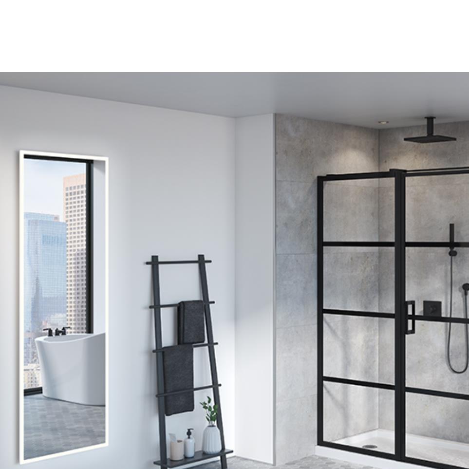 Door Matte Black Black Showers