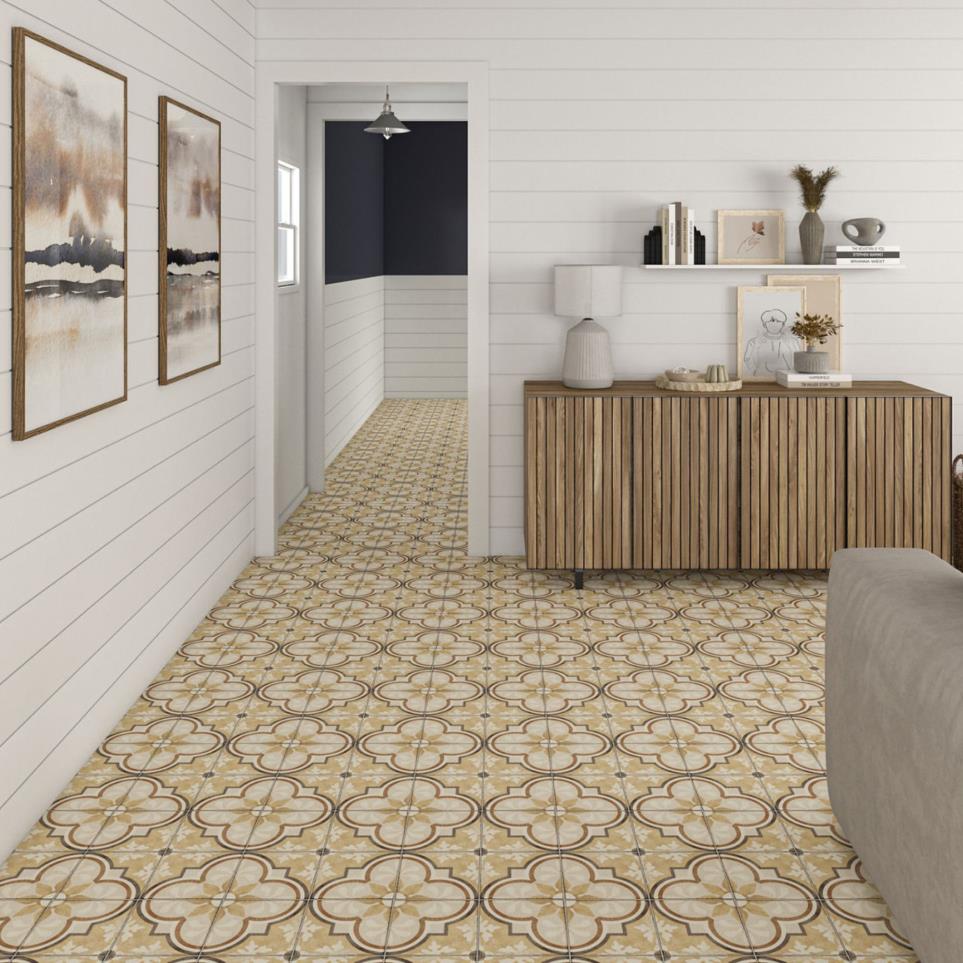 Decoratives and Medallions Warm Grande Fiore Matte Brown Tile