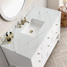 Base with Sink Top Bright White White Vanities