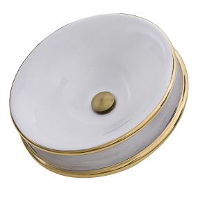 Bath White/Gold  Bathroom Sinks