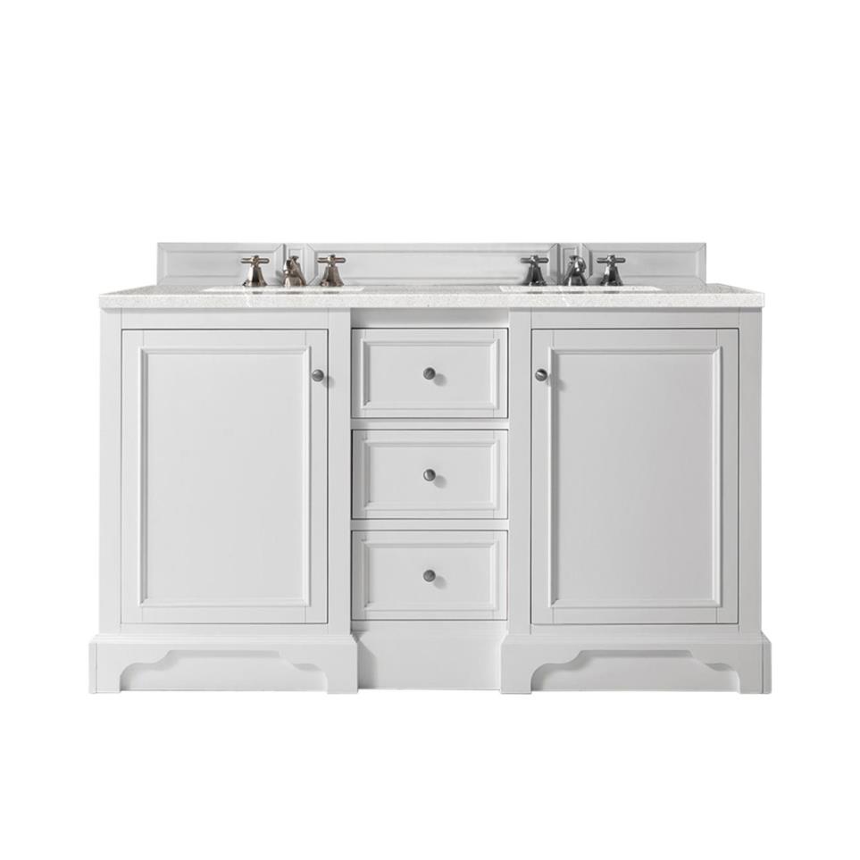 Base with Sink Top Bright White White Vanities