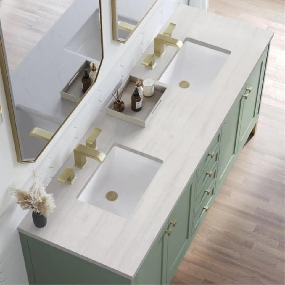 Base with Sink Top Smokey Celadon Green Vanities