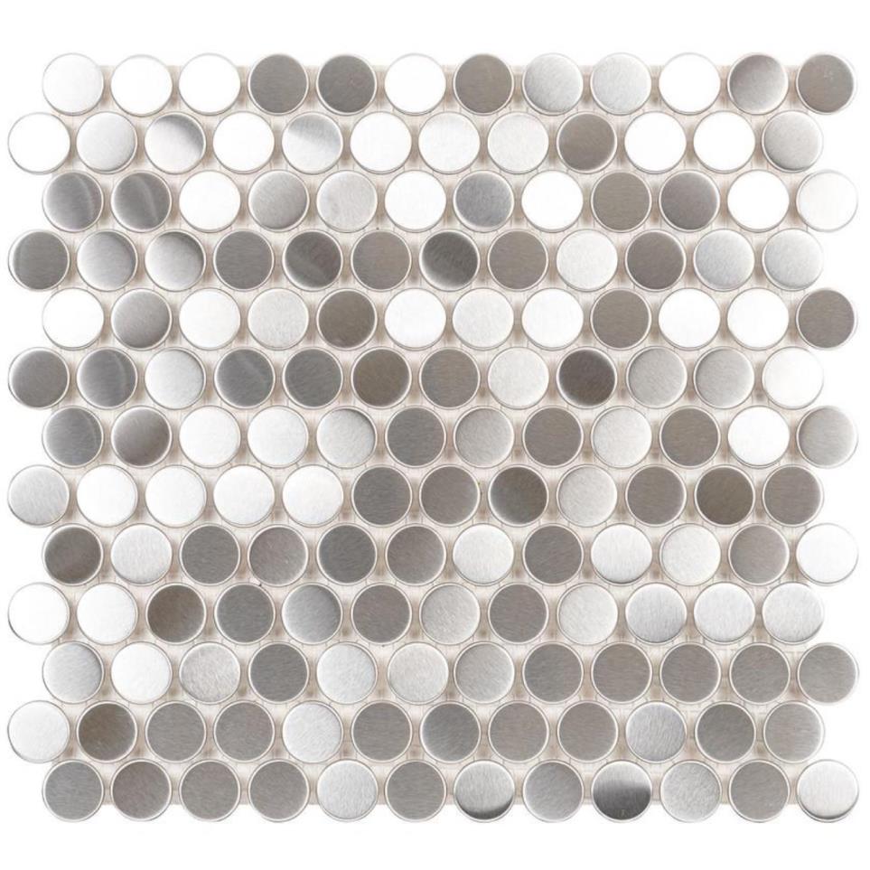 Mosaic Brushed Stainless Steel Gray Tile
