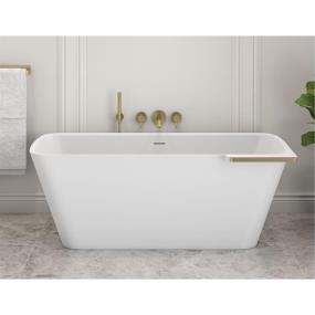 Soaking Tubs White/Brushed Gold White Bathtubs