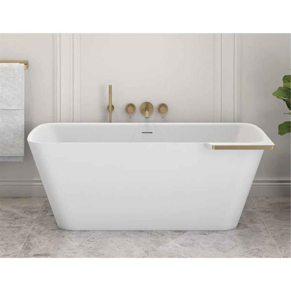 Soaking Tubs White/Brushed Gold White Bathtubs