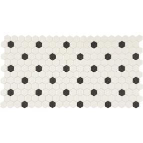 Mosaic Arctic White/Black Matte Black Tile