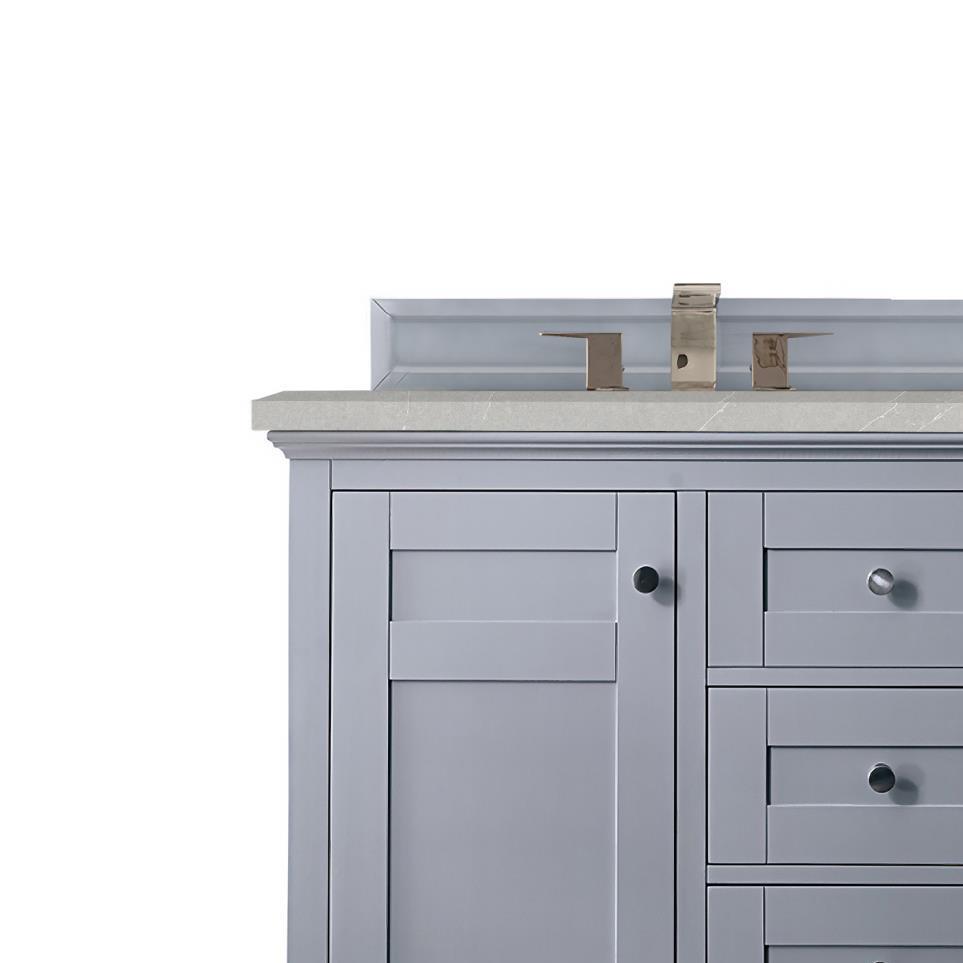 Base with Sink Top Silver Gray Grey / Black Vanities