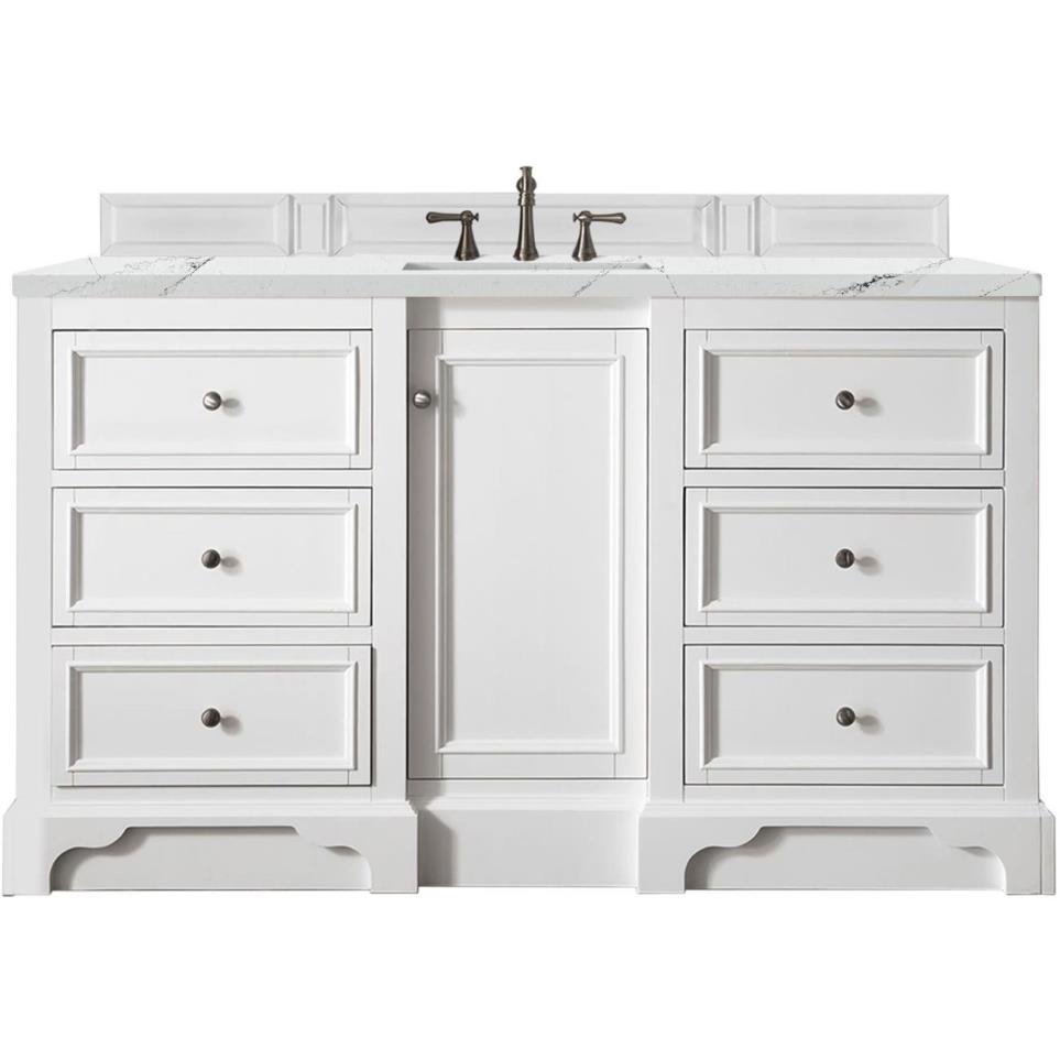 Base with Sink Top Bright White White Vanities