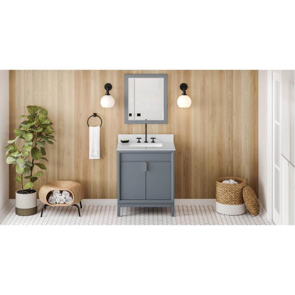 Base with Sink Top Blue Steel Grey / Black Vanities