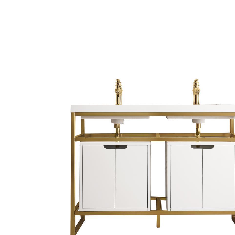 Base with Sink Top Radiant Gold Metal Tones Vanities