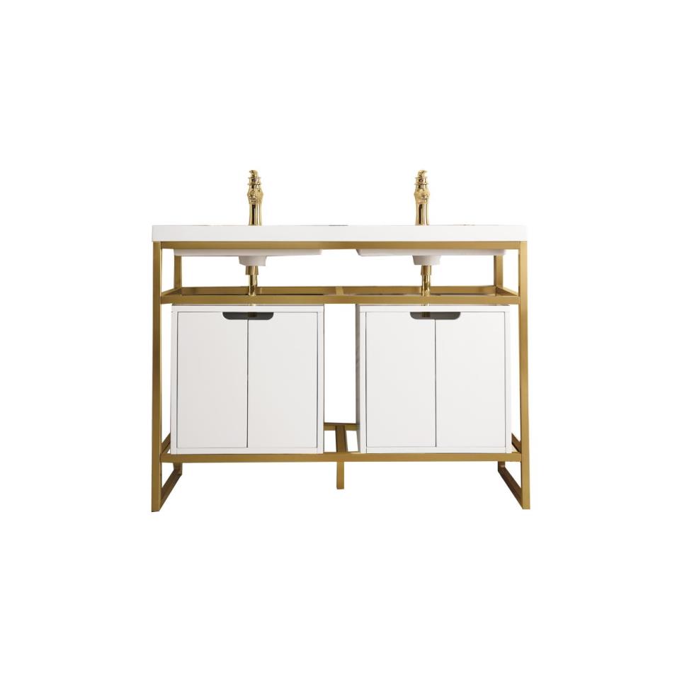 Base with Sink Top Radiant Gold Metal Tones Vanities