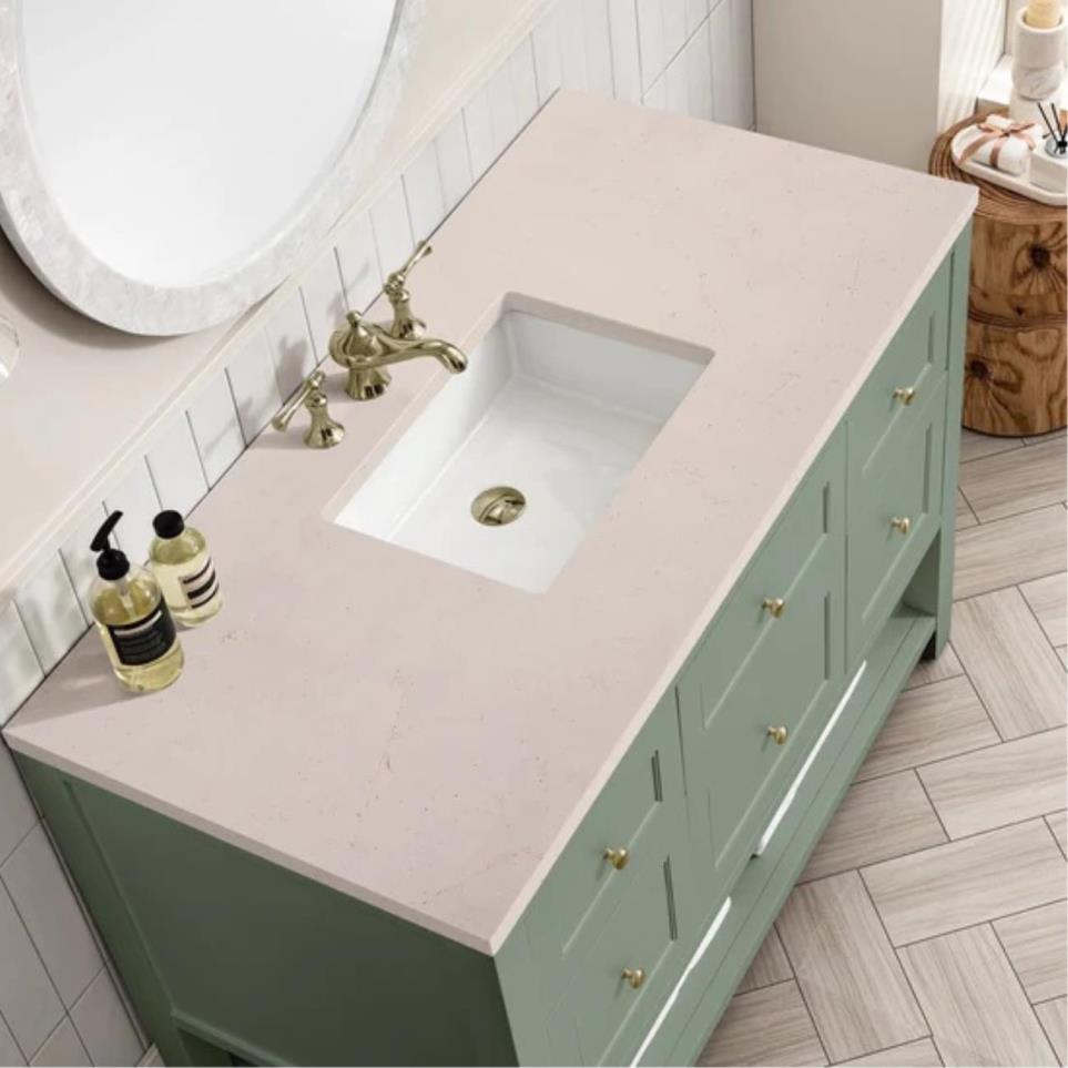 Base with Sink Top Smokey Celadon Green Vanities