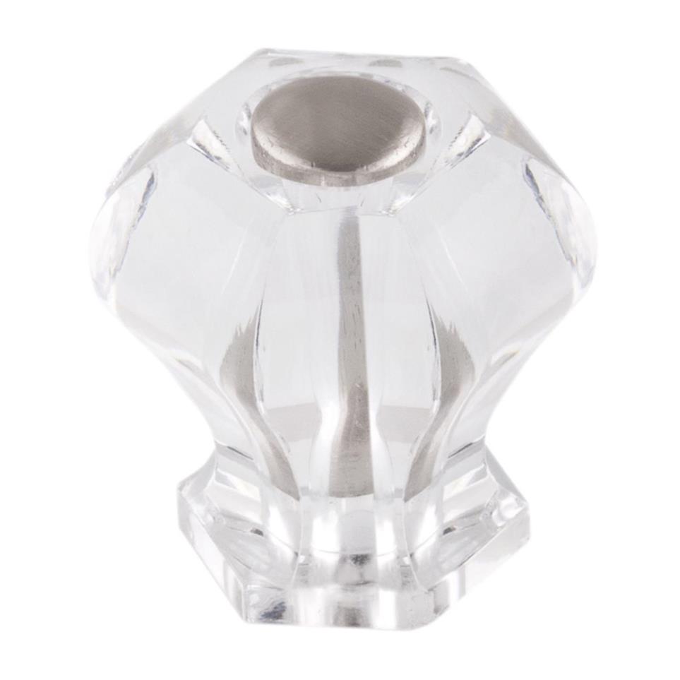 Knob Brushed Nickel / Clear Nickel Knobs
