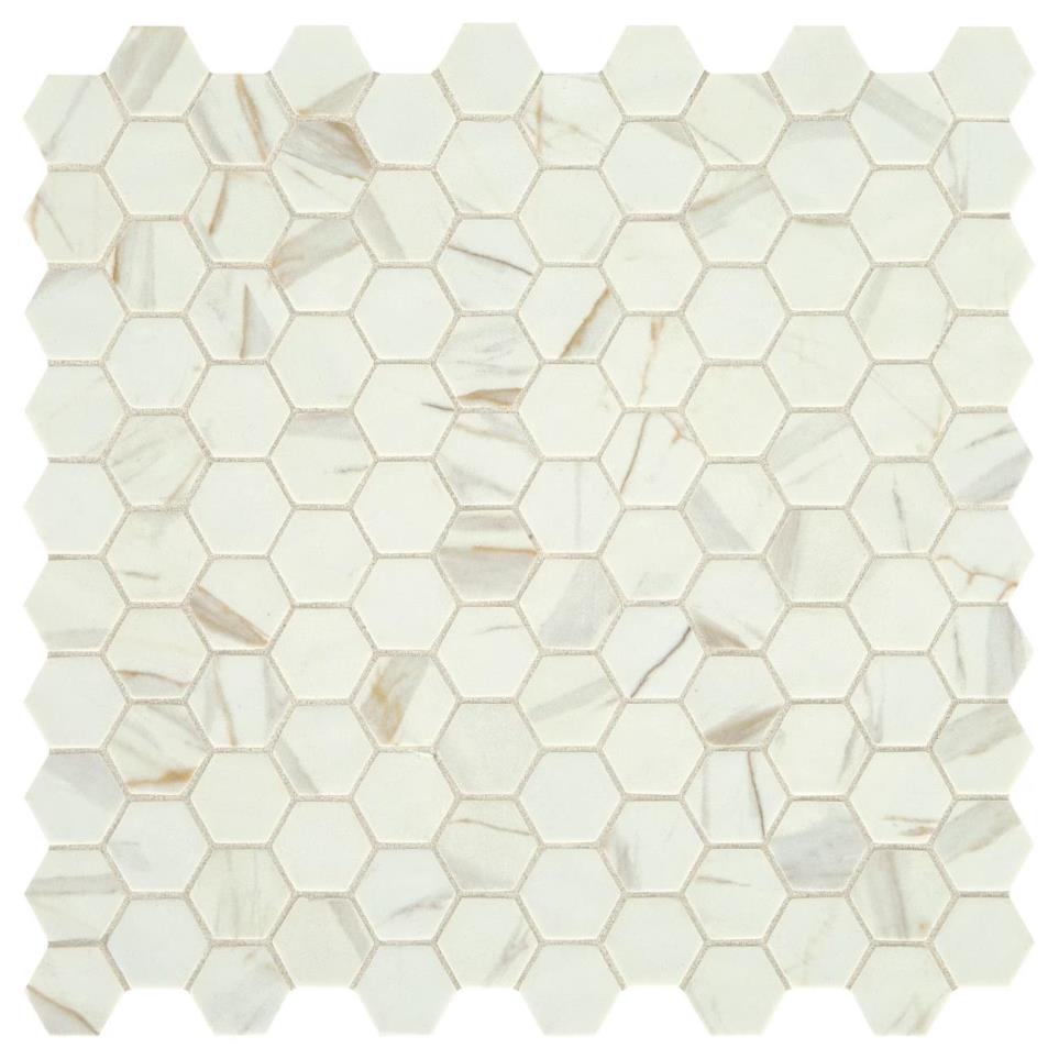 Mosaic Posh Spritzer Matte White Tile
