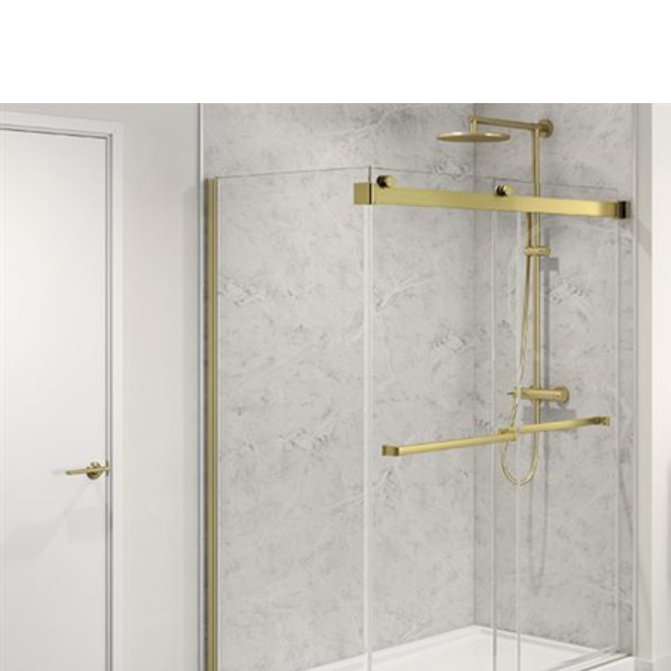 Door Brushed Gold Brass / Gold Showers