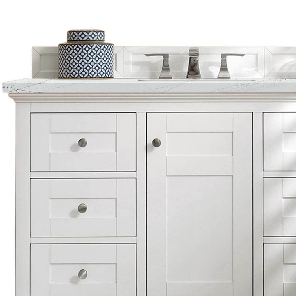 Base with Sink Top Bright White White Vanities