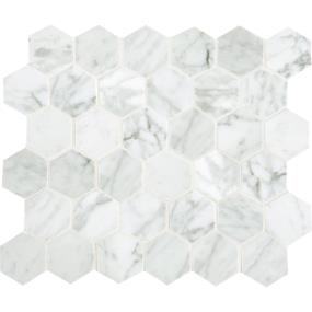 Mosaic Carrara White Honed White Tile