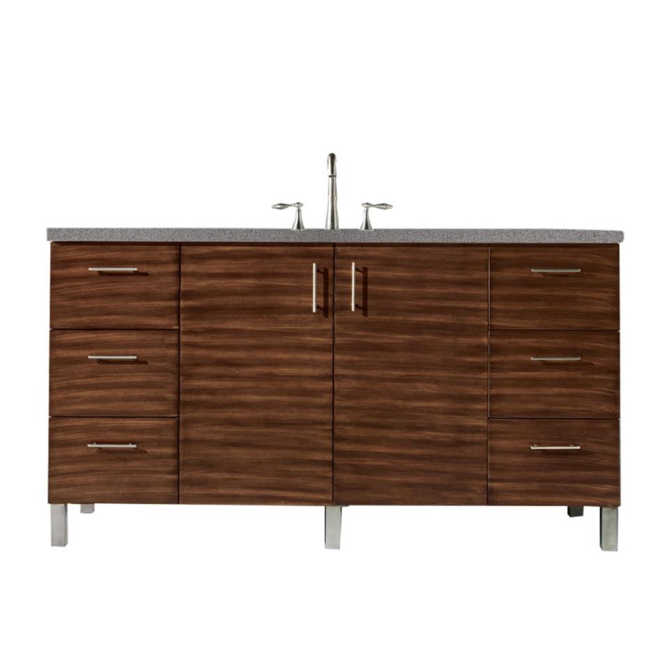 Base with Sink Top American Walnut Medium Finish Vanities